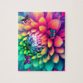 Blume mit personalisiertem Namen Puzzle (Vertikal)