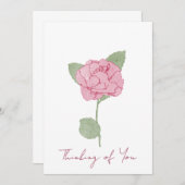 Blume mit personalisiertem Namen Rose Einladung (Vorne/Hinten)