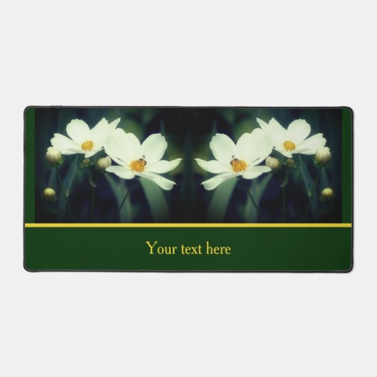 Blume mit Personalisierter Biene Schreibtischunterlage (Vorderseite)