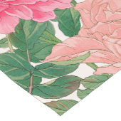 Blume mit Pink & Light Peach Rose mit grünen Blätt Kurzer Tischläufer (Ecke)