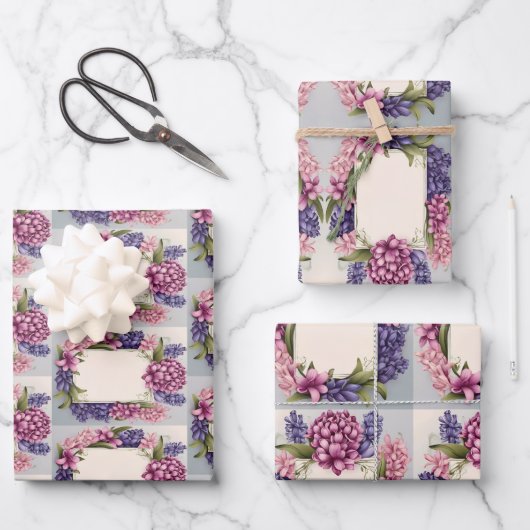 Blume mit Platz für Ihre Nachricht Geschenkpapier Set (Vorderseite)