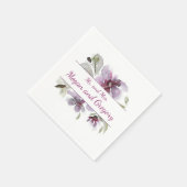 Blume mit Plum Watercolor Serviette (Ecke)