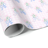 Blume mit Preppy-Wasserfarbe bearbeiten Geschenkpapier (Rolleneckpunkt)
