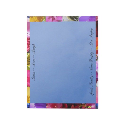 Blume mit Quotes Notepad Notizblock (Rotiert)