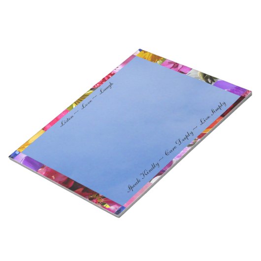Blume mit Quotes Notepad Notizblock (angewinkelt)