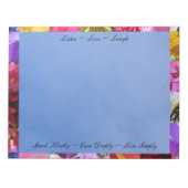 Blume mit Quotes Notepad Notizblock (Vorderseite)