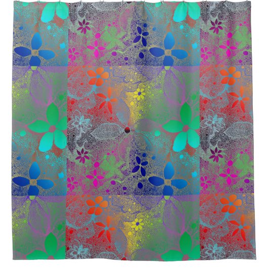 Blume mit Regenbogen Duschvorhang (Vorderseite)