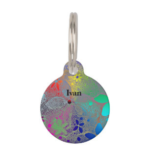 Blume mit Regenbogen Haustiermarke