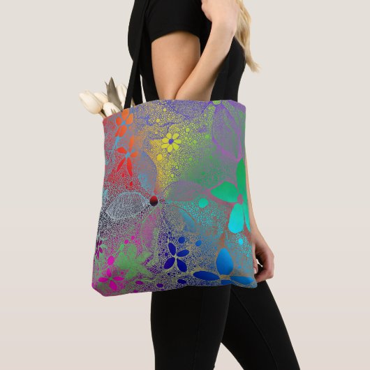 Blume mit Regenbogen Tasche (Von Nahem)