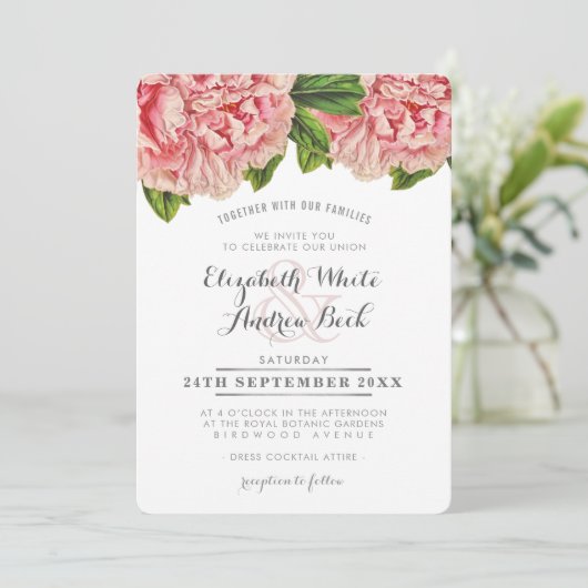 Blume mit rosa, blühenden  einladung (Stehend Vorderseite)