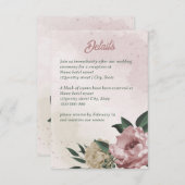 Blume mit rosa Champagner Begleitkarte (Vorne/Hinten)