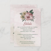 Blume mit rosa Champagner Begleitkarte (Vorne/Hinten)