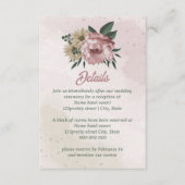 Blume mit rosa Champagner Begleitkarte (Vorderseite)