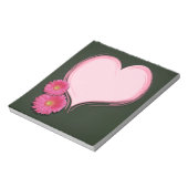 Blume mit rosa Herzfunktion - Notepad Notizblock (Rotiert)