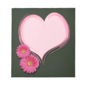 Blume mit rosa Herzfunktion - Notepad Notizblock (Vorderseite)