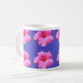 Blume mit rosa Hibiskus Lila, Kaffeetasse (Vorderseite Links)