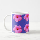Blume mit rosa Hibiskus Lila, Kaffeetasse (Links)