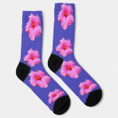 Blume mit rosa Hibiskus Lila, Socken (Rechts)