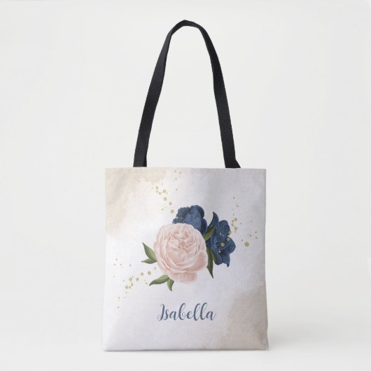 Blume mit rosa Marineblau und Rosa Tasche (Vorderseite)