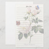 Blume mit Rosa, Pierre Joseph Redouté Briefpapier (Vorne/Hinten)