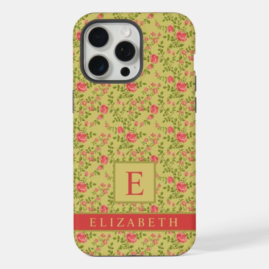 Blume mit Rosa Rosa Rosa, Olivgrün und Rosa iPhone Hülle (Rückseite)