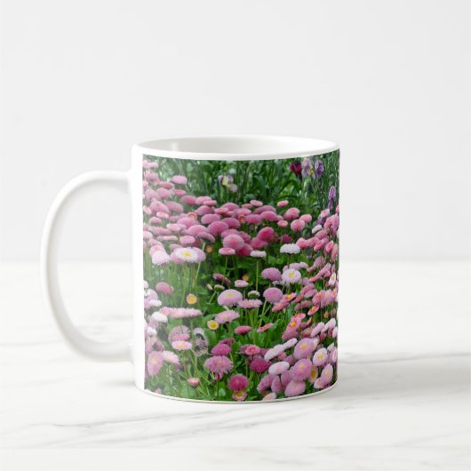 Blume mit rosa Taste Kaffeetasse (Links)