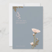 Blume mit Rosa und Blau Thema Hochzeit Einladung (Vorderseite)