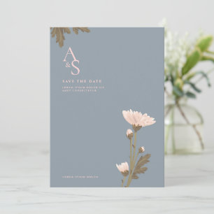 Blume mit Rosa und Blau Thema Hochzeit Einladung