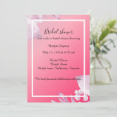 Blume mit rosafarbener Kirsche Brautparty Einladung (Stehend Vorderseite)