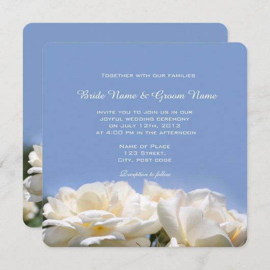 Blume mit Rosenblütenpracht Einladung (Vorne/Hinten)