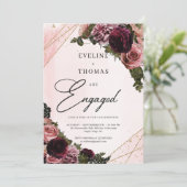 Blume mit Rot und Bordeaux Einladung (Stehend Vorderseite)