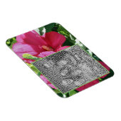 Blume mit rotem Hibisken Foto hinzufügen Magnet (Rechte Seite)