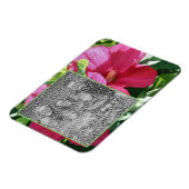 Blume mit rotem Hibisken Foto hinzufügen Magnet (Linke Seite)