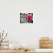 Blume mit rotem Hibisken Foto hinzufügen Poster (Küche)
