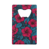 Blume mit rotem Hibiskus Geldbeutel Flaschenöffner (Rückseite)