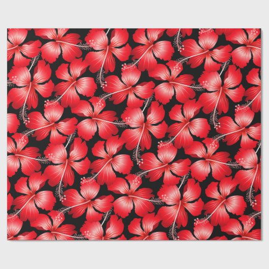 Blume mit rotem Hibiskus Geschenkpapier (Flach)