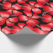Blume mit rotem Hibiskus Geschenkpapier (Ecke)