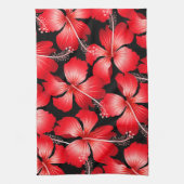 Blume mit rotem Hibiskus Geschirrtuch (Vertikal)