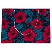 Blume mit rotem Hibiskus Große Geschenktüte (Vorderseite)