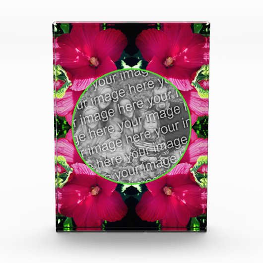 Blume mit rotem Hibiskus hinzufügen Fotoblock (Vorderseite)