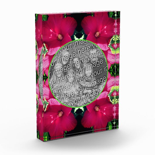 Blume mit rotem Hibiskus hinzufügen Fotoblock (Links)