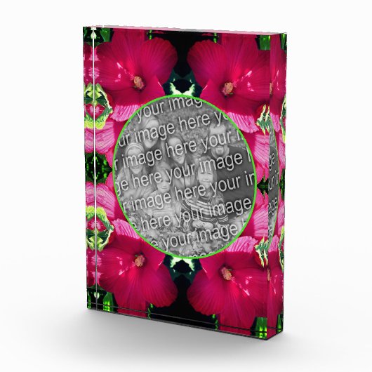 Blume mit rotem Hibiskus hinzufügen Fotoblock (Rechts)