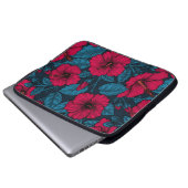 Blume mit rotem Hibiskus Laptopschutzhülle (Vorne Knopf)