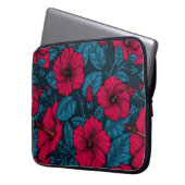Blume mit rotem Hibiskus Laptopschutzhülle (Vorderseite Links)