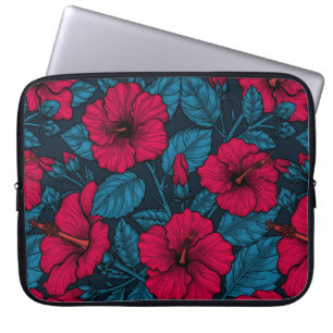 Blume mit rotem Hibiskus Laptopschutzhülle