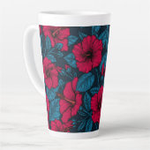 Blume mit rotem Hibiskus Milchtasse (Linke Ecke)