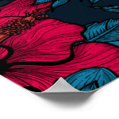Blume mit rotem Hibiskus Poster (Ecke)