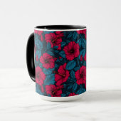 Blume mit rotem Hibiskus Tasse (Vorderseite Links)
