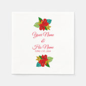 Blume mit rotem Hibiskus Thunder_Cove Serviette (Vorderseite)