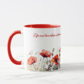 Blume mit rotem Mohn Aquarelldruck Tasse (Links)